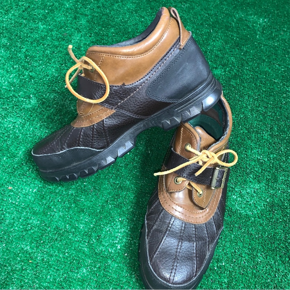 Polo Ralph Lauren Dover III Duck Leather Brown Boots Shoes Men's Size 11 D